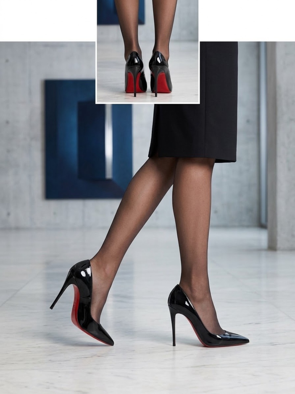 3 inch “Christian Louboutin” Black Patent Leather Pointed Toe Pumps